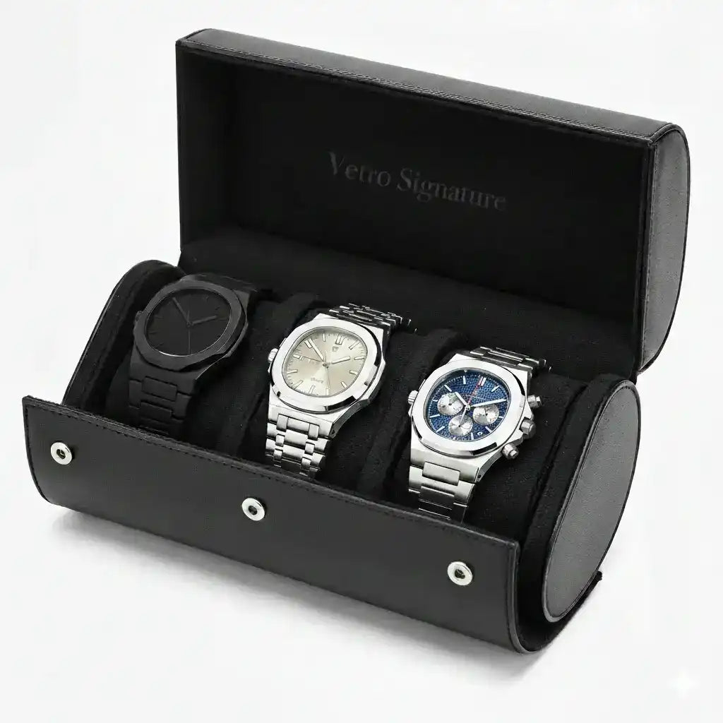 VETRO Collection – 3 Timepieces + Gift Case